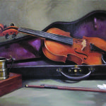 Still Life With Violin, Oil on Linen, 20" x 28"